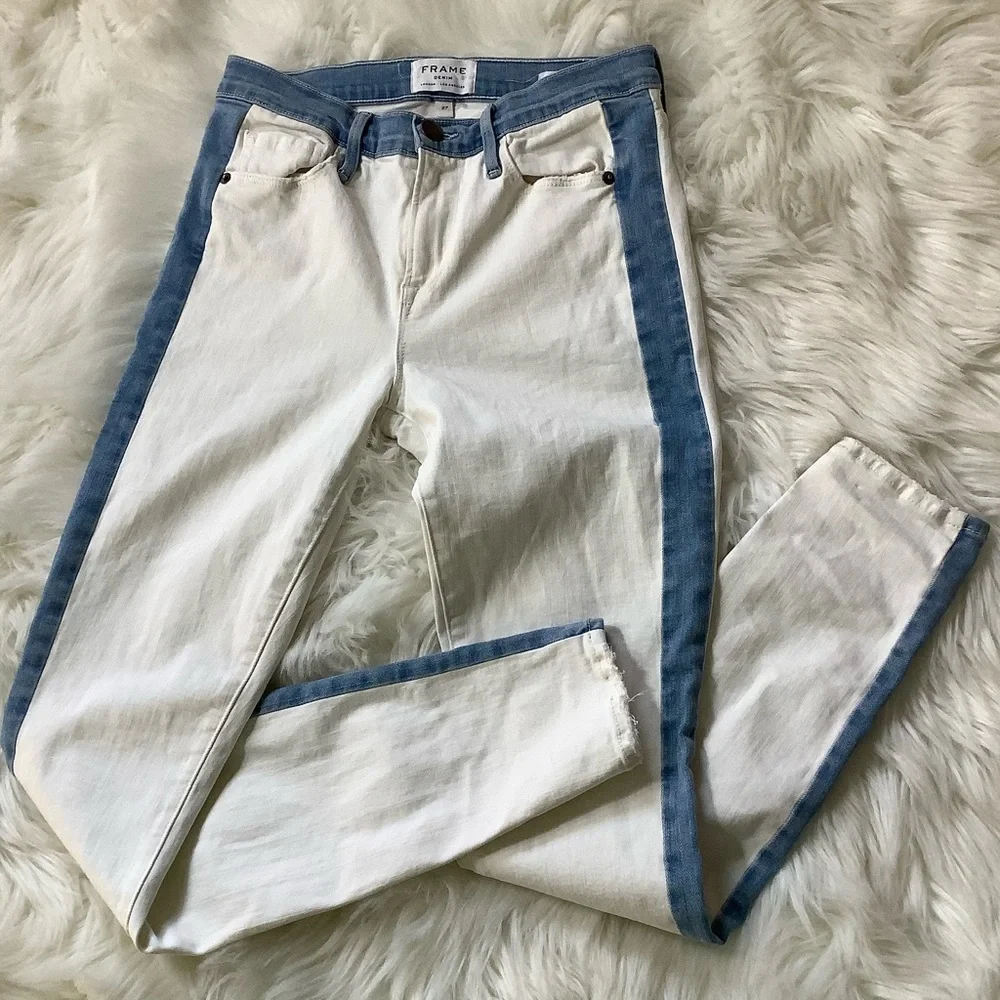 FRAME Denim‎ LE SKINNY DE JEANNE Colorblock ARIZONA Jean. $225. Size 27